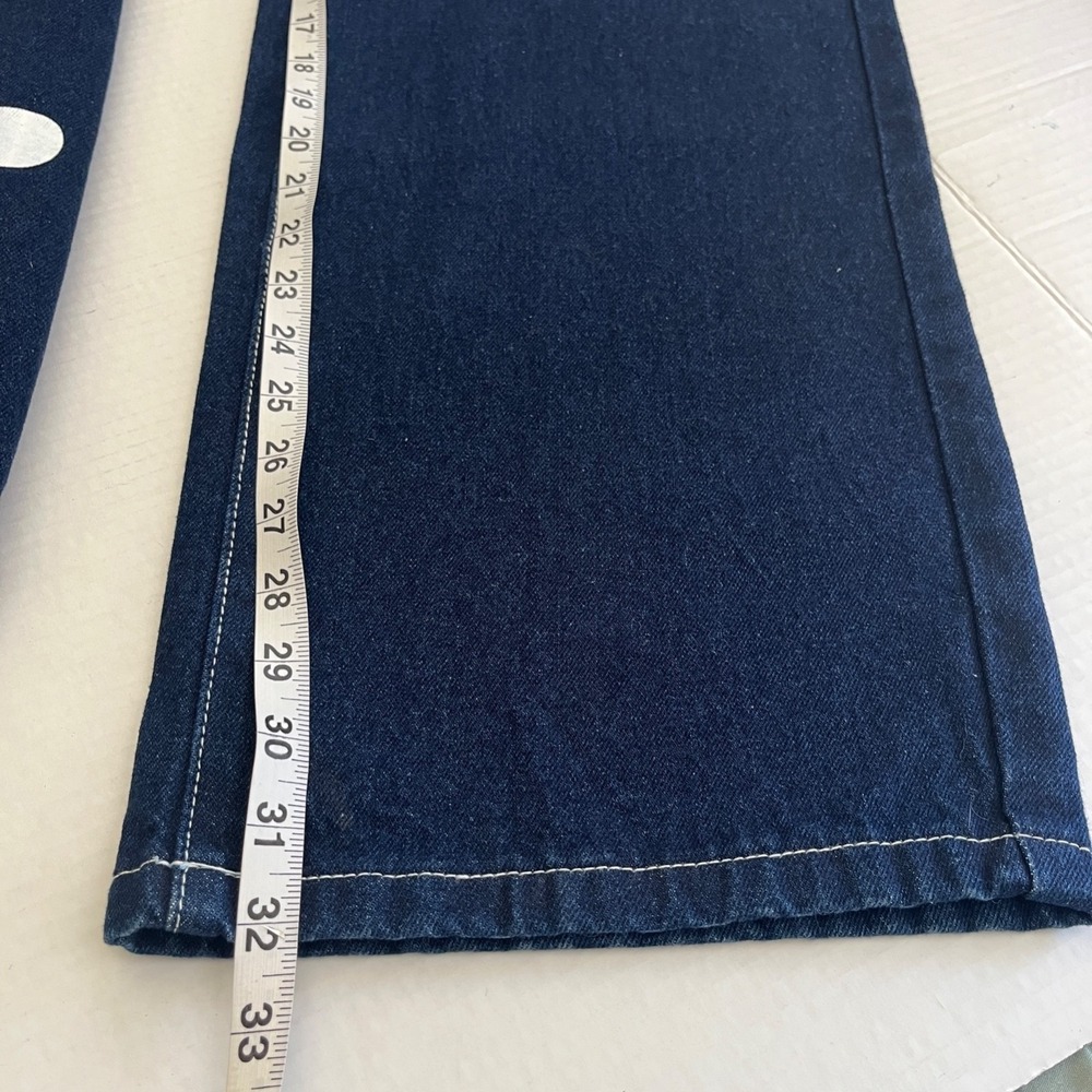 Princess Polly Daisy Wide Leg Jean 6 Dark Wash Flower High Rise Denim Streetwear - Picture 6 of 9